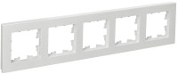 Рамка 5 местная, Белый Рифленый, Brite IEK BR-M52-51-K01