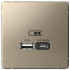 Розетка USB для быстрой зарядки, тип A+C 45Вт, Шампань, ArtGallery SE GAL000529