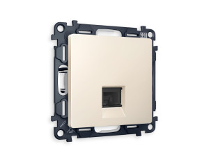 Розетка комп. с шторками RJ45 Cat. 6, Бежевый матовый, ALFA Quant Ambrella Volt MA332010