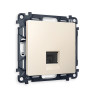 Розетка комп. с шторками RJ45 Cat. 6, Бежевый матовый, ALFA Quant Ambrella Volt MA332010