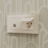 Розетка комп. с шторками RJ45 Cat. 6, Бежевый матовый, ALFA Quant Ambrella Volt MA332010