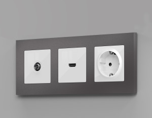 Розетка HDMI, Белый глянец, ALFA Quant Ambrella Volt MA114010