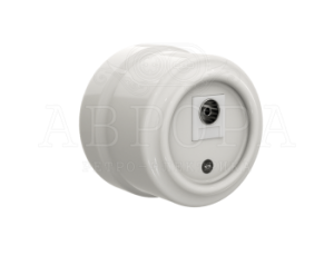 Розетка фарфоровая телевизионная TV, Белый, ТМ МезонинЪ Аврора GE70322-01