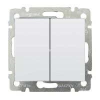 Выключатель 2 клав., белый, Valena Classic Legrand 774405