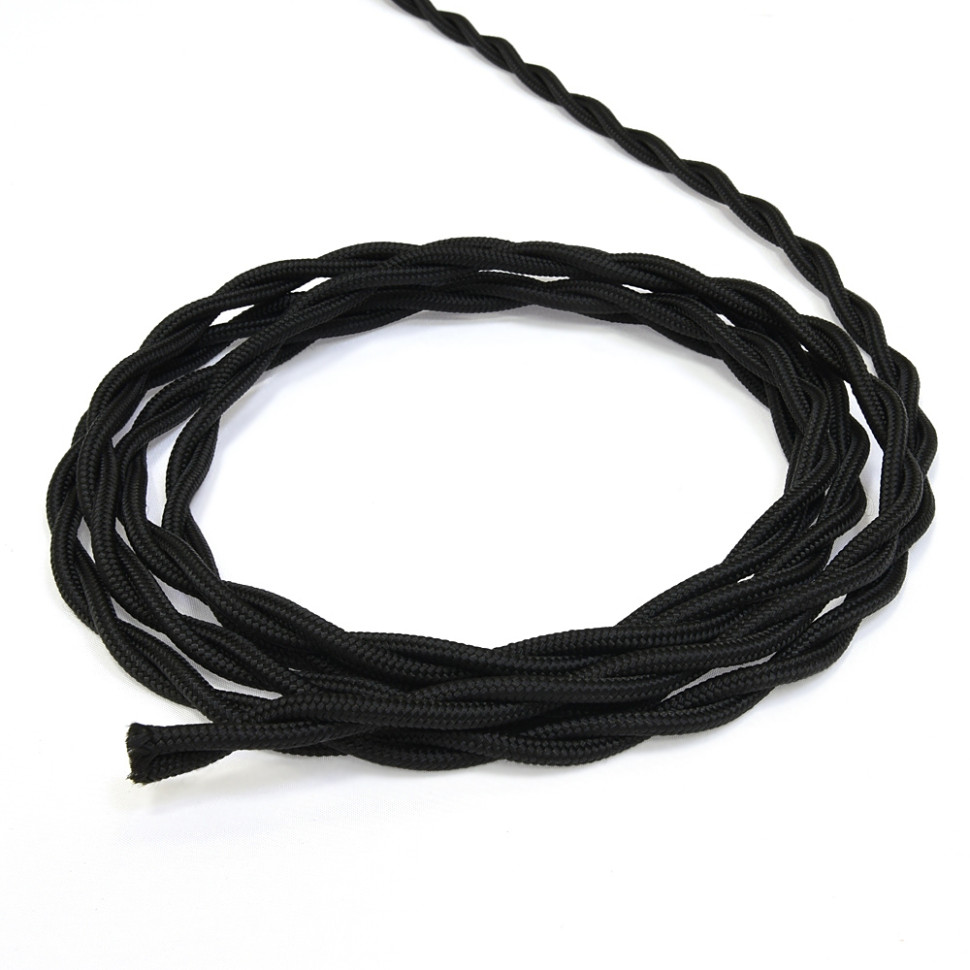 Ретро кабель витой 2x1,5 черный винтаж Lindas 62150
