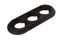 Рамка 3 местная дерево для декоративной трубы, Угольно - черный, Bironi BF1-630-119/T