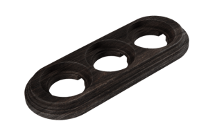 Рамка 3 местная дерево для декоративной трубы, Угольно - черный, Bironi BF1-630-119/T