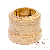 Ретро розетка керамика с 3/К, кедр Lindas 35024