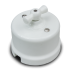 Выключатель керамика поворотный 1 кл. проходной (2 полож), Белый Bironi B1-201-01