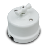 Выключатель керамика поворотный 1 кл. проходной (2 полож), Белый Bironi B1-201-01