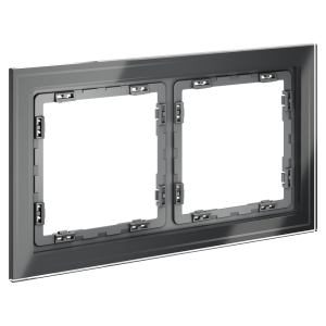 Рамка 2 местная, стекло, Графит, Voltum S70 VLS110207