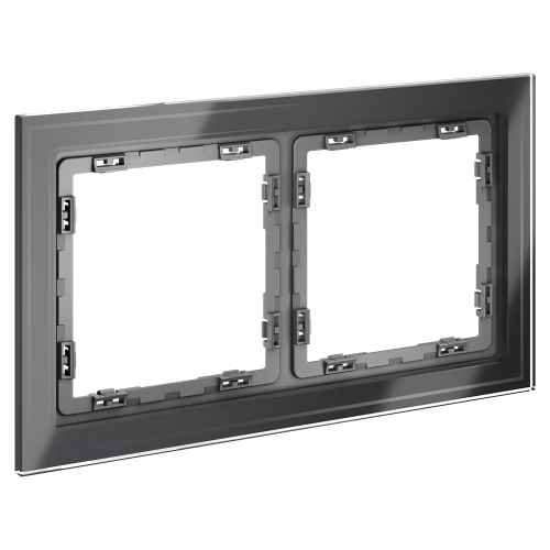 Рамка 2 местная, стекло, Графит, Voltum S70 VLS110207