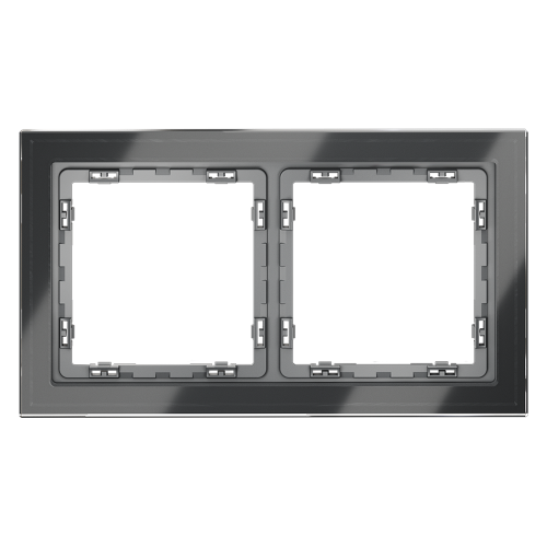 Рамка 2 местная, стекло, Графит, Voltum S70 VLS110207