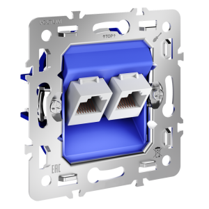 Механизм розетки компьютерной 2-ой RJ45+RJ45 кат.6, S70 Voltum VLS0602M