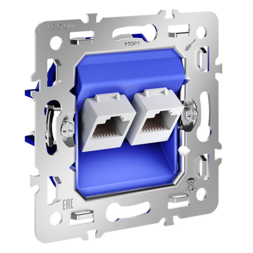 Механизм розетки компьютерной 2-ой RJ45+RJ45 кат.6, S70 Voltum VLS0602M