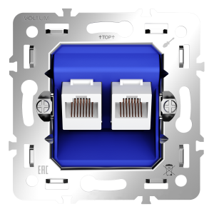 Механизм розетки компьютерной 2-ой RJ45+RJ45 кат.6, S70 Voltum VLS0602M