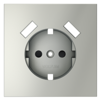 Лицевая панель для розетки с З/К и шторками, с USB A+C, Сталь, S70 Voltum VLS001005