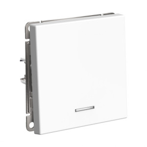 Кнопка без фиксации 1 кл. с подсв., Белый, ArtGallery SE GAL000116