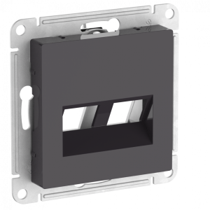 Лицевая панель для розетки компьютерной 2-ой RJ45 Keystone, Базальт, AtlasDesign SE ATN001490