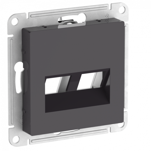Лицевая панель для розетки компьютерной 2-ой RJ45 Keystone, Базальт, AtlasDesign SE ATN001490