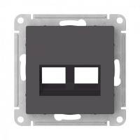 Лицевая панель для розетки компьютерной 2-ой RJ45 Keystone, Базальт, AtlasDesign SE ATN001490