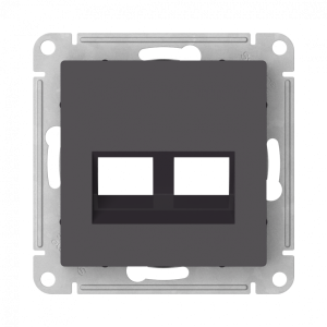 Лицевая панель для розетки компьютерной 2-ой RJ45 Keystone, Базальт, AtlasDesign SE ATN001490