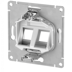 Лицевая панель для розетки компьютерной 2-ой RJ45 Keystone, Базальт, AtlasDesign SE ATN001490