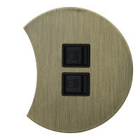 Розетка компьютерная 2-ая RJ45 (внутренний монт.) дополнит., Бронза, Аrt Salvador EU030207