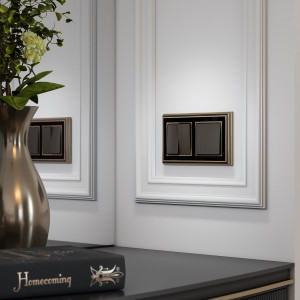 Лицевая панель выключателя 2 кл., Бронзовый, Werkel W1129012