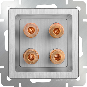 Аудиорозетка, Серебряный рифленый, Werkel W1185009