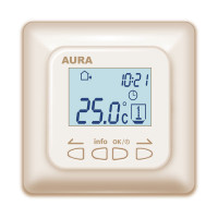 Терморегулятор теплого пола программируемый, кремовый, AURA LTC 730