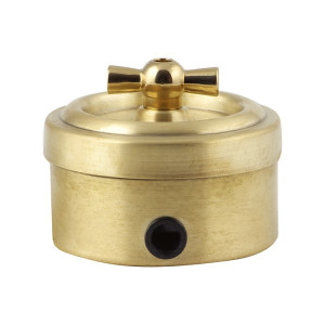 Выключатель поворотный 1 кл. проходной (2 положения), металл, золото, Vintage M1-11-22