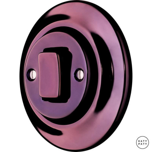 Выключатель кнопочный 1 кл., фиолетовый металлик, Katy Paty PEMAGW1 