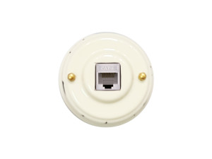 Розетка комп. RJ45 cat.6, керамика, Восток, золотистая фурнитура, Leanza РК6ОЗ