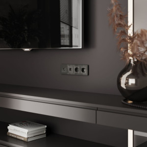 Розетка телевизионная TV оконечная, Акрил графит, Werkel W1183044