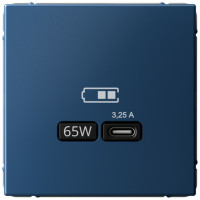 Розетка USB для быстрой зарядки, тип C 65Вт, Аквамарин, ArtGallery SE GAL001127