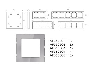 Рамка 2 местная стекло органическое, Сталь, ALFA Platos Ambrella Volt AF330502