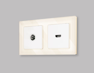 Розетка HDMI, Белый матовый, ALFA Quant Ambrella Volt MA134010