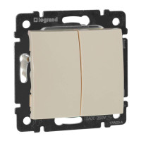 Выключатель 2 клав., слоновая кость, Valena Classic Legrand 774305