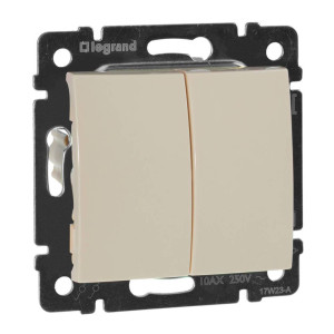 Выключатель 2 клав., слоновая кость, Valena Classic Legrand 774305