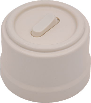 Выключатель пластик кнопочный без фиксации 1 кл., Ванильный глянец, Jantera Cambre JCA.PK51.PG03