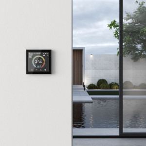 Умный терморегулятор теплого пола сенсорный, Черный, Werkel W1851108