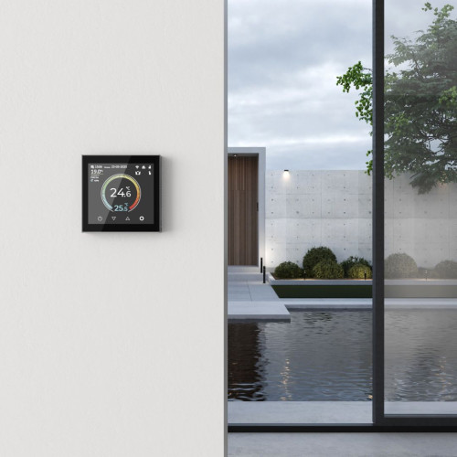 Умный терморегулятор теплого пола сенсорный, Черный, Werkel W1851108