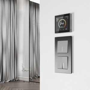 Умный терморегулятор теплого пола сенсорный, Черный, Werkel W1851108