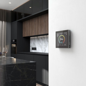 Умный терморегулятор теплого пола сенсорный, Черный, Werkel W1851108