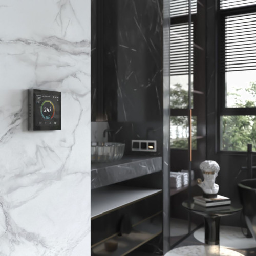 Умный терморегулятор теплого пола сенсорный, Черный, Werkel W1851108