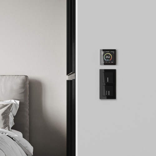 Умный терморегулятор теплого пола сенсорный, Черный, Werkel W1851108