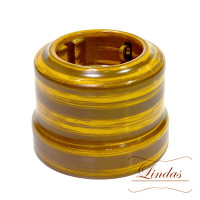 Ретро розетка керамика с 3/К, бамбук Lindas 35025