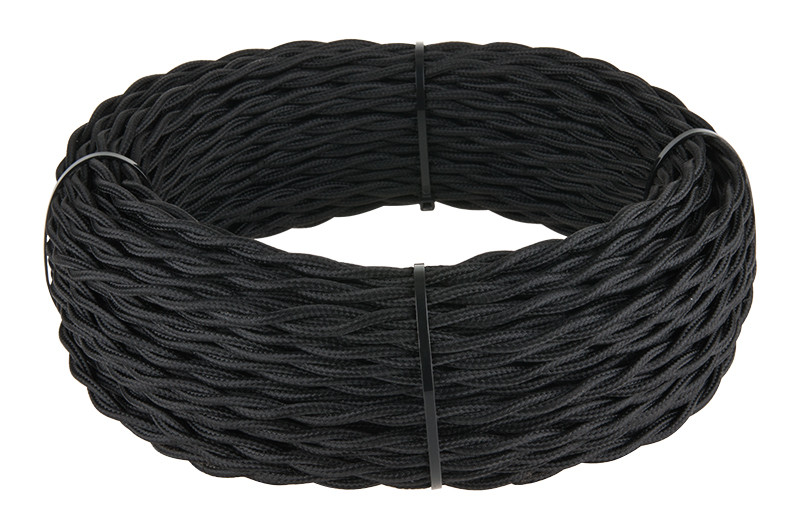 Ретро кабель витой 3x1,5 Черный, Werkel W6453508 (1 метр)