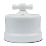 Выключатель керамика поворотный 1 кл. перекрестный (2 полож), Белый Bironi B1-203-01